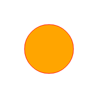 orange circle with red stroke