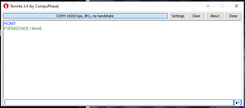 Main buffer now displays both the command (ROM?) and response from the device