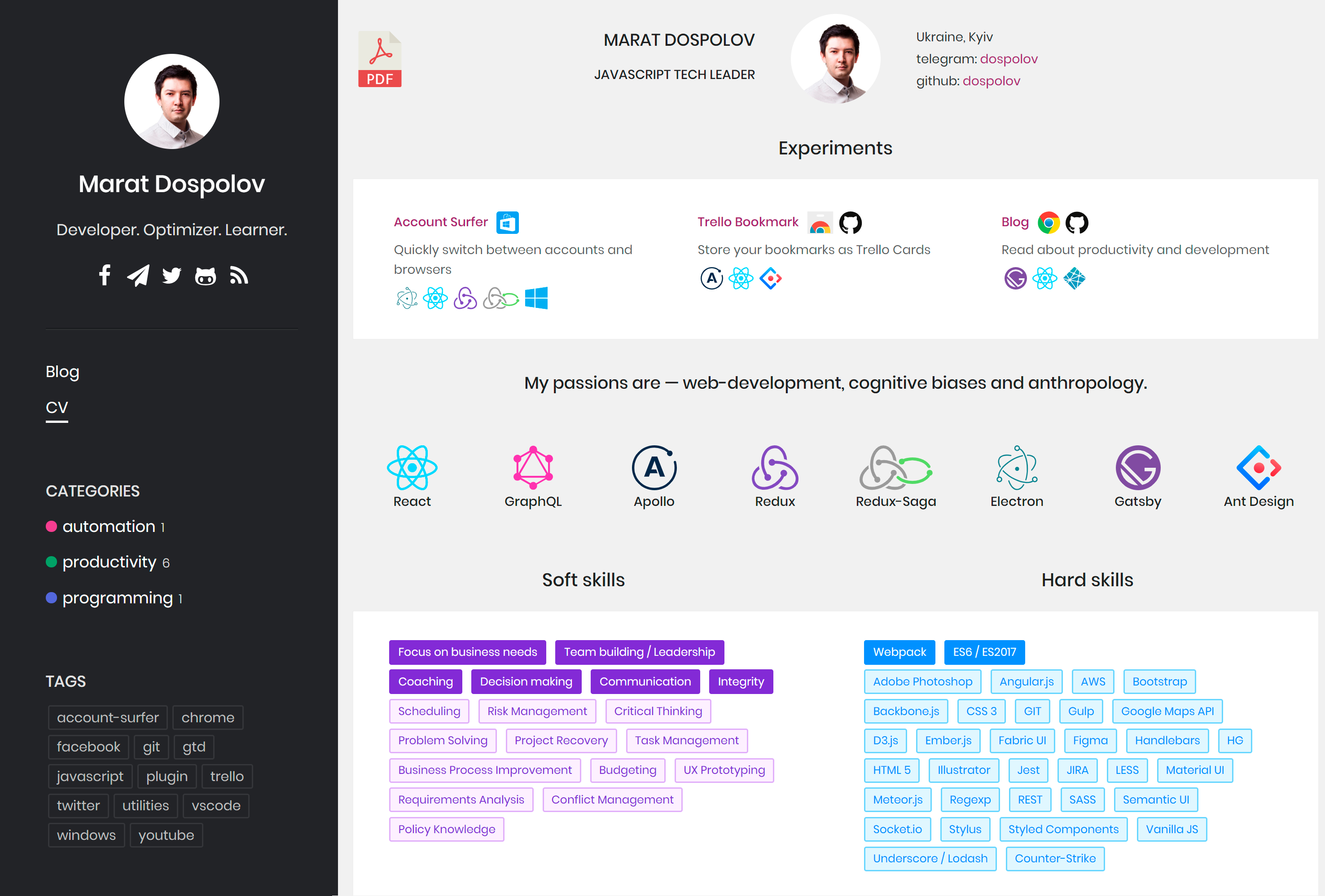 Gatsby Blog and CV starter