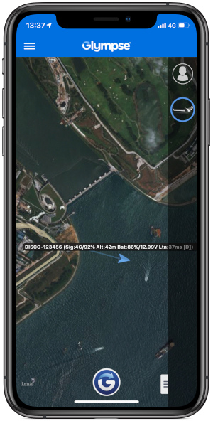 Glympse App showing Disco's location