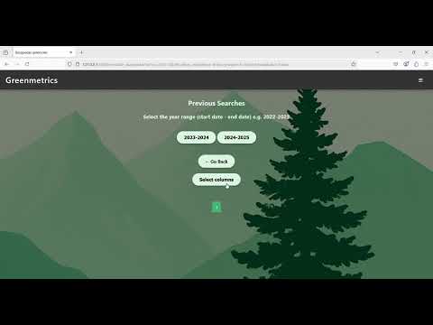 Ejecución simple de la aplicación GreenMetrics.