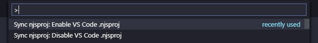 VS Code .njsproj Commands