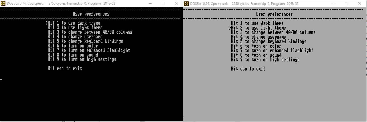 Comparision between Dark (left) and Light (right) theme