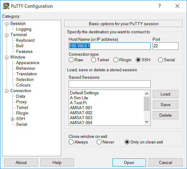 PuTTY Login