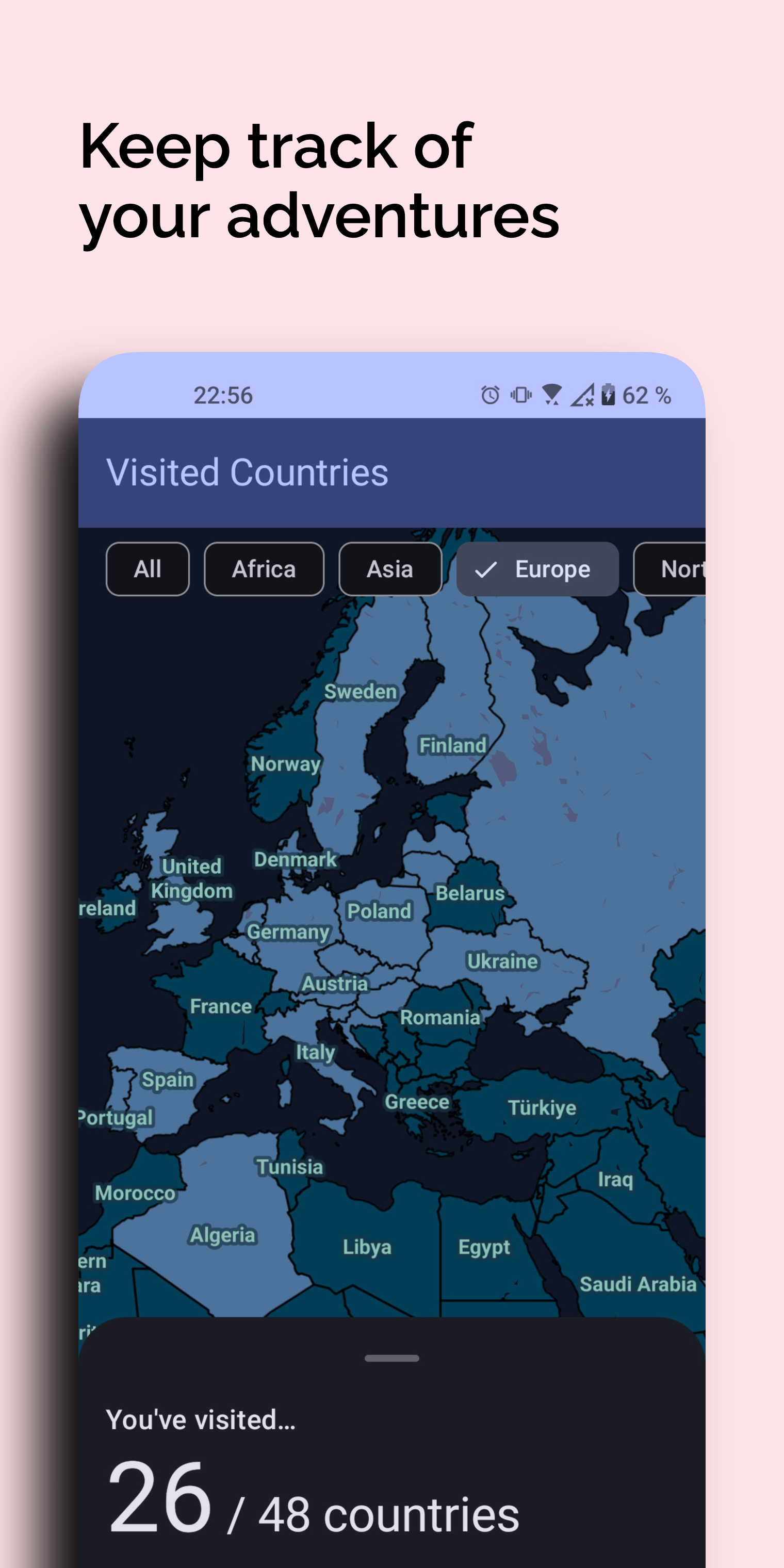 GitHub - r0shka/visited-countries: Native Android application to track ...