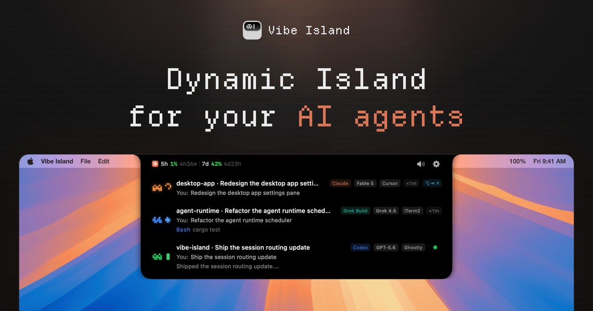 Vibe Island — macOS notch panel for AI coding agents (video demo)