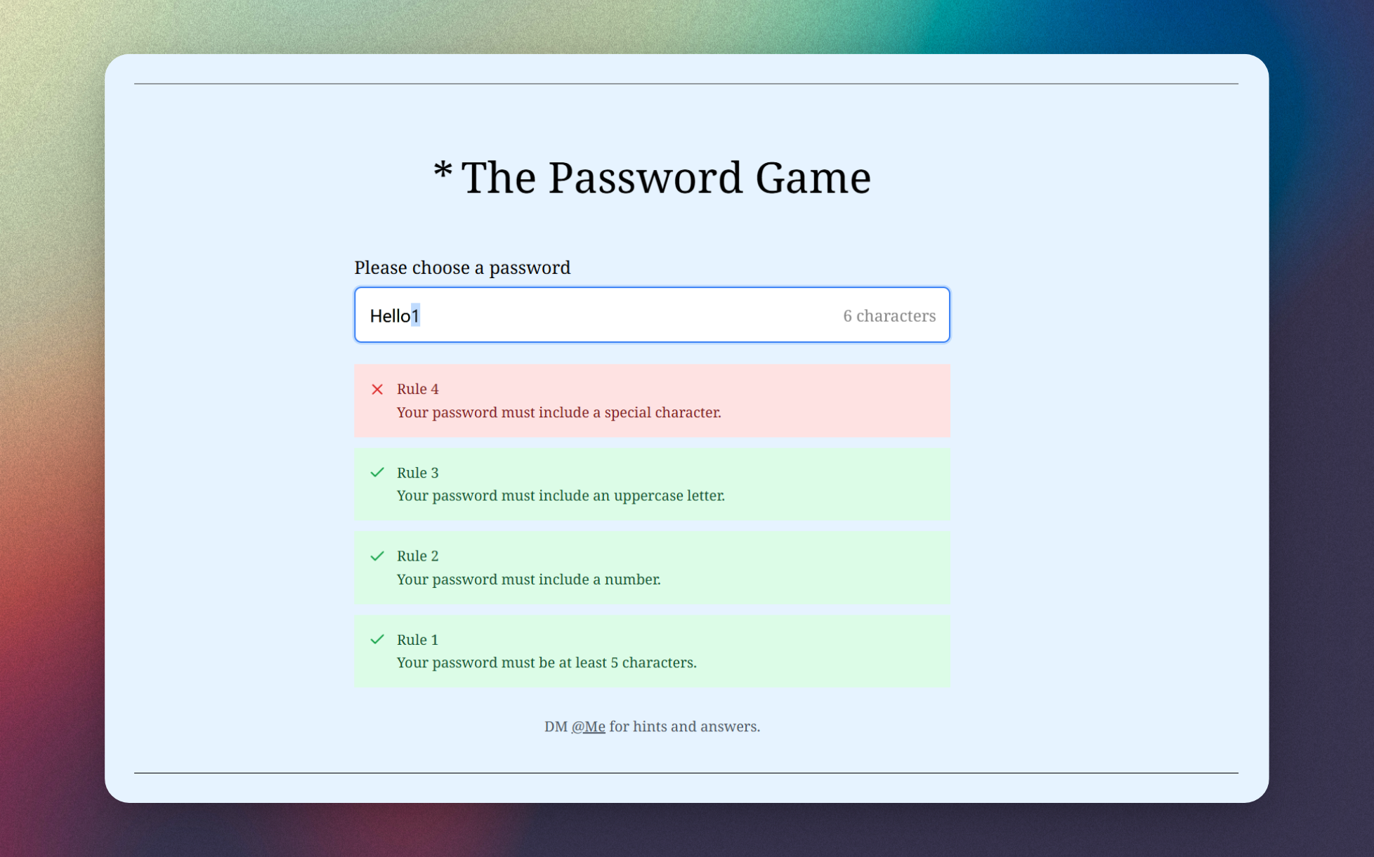 The Password Game