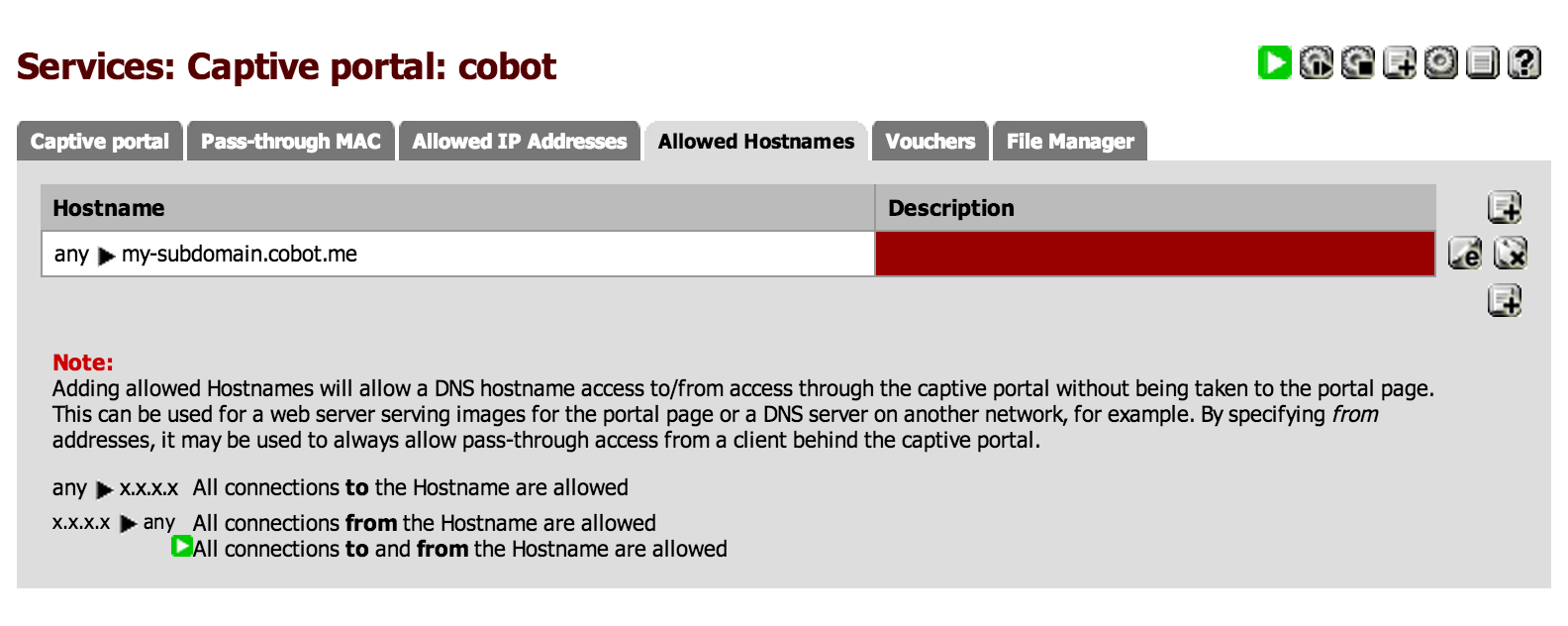 Allowed Hostnames