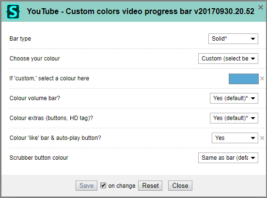 Settings for Custom Progress Bar