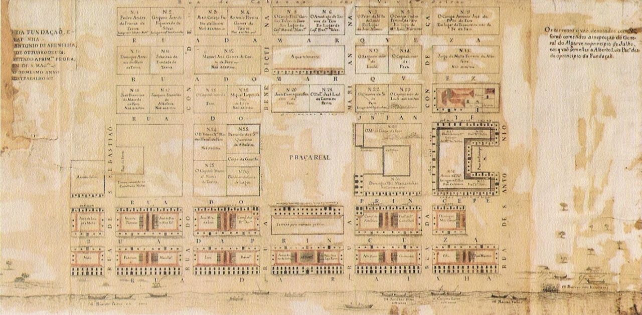 Plan of Vila Real de Santo António. Drawing by José Sande de Vasconcelos, 1774