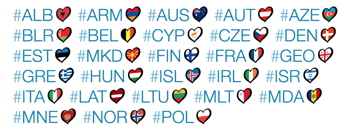 Hashflags from Eurovision 2015