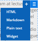 Contents dropdown