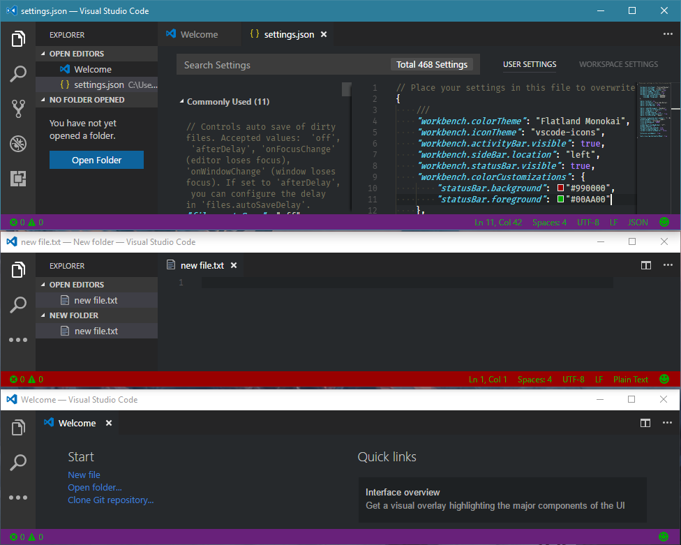 Setting 'statusBar.background' not working correctly · Issue #28264 ...