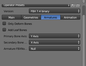 export fbx armature