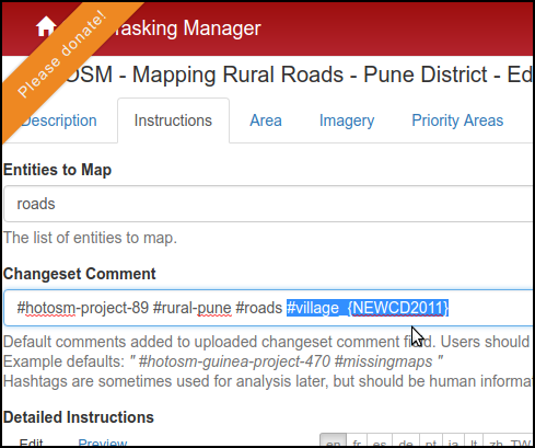 screenshot include geojson property in changeset comment