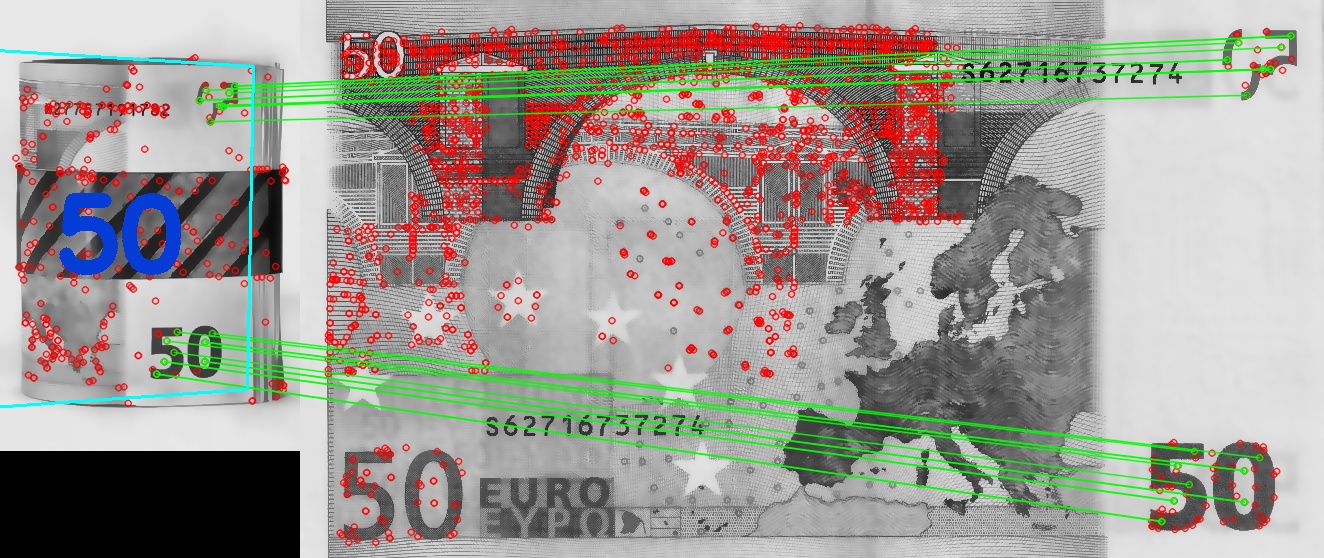 Fig. 4 - Detection of partially occluded banknotes