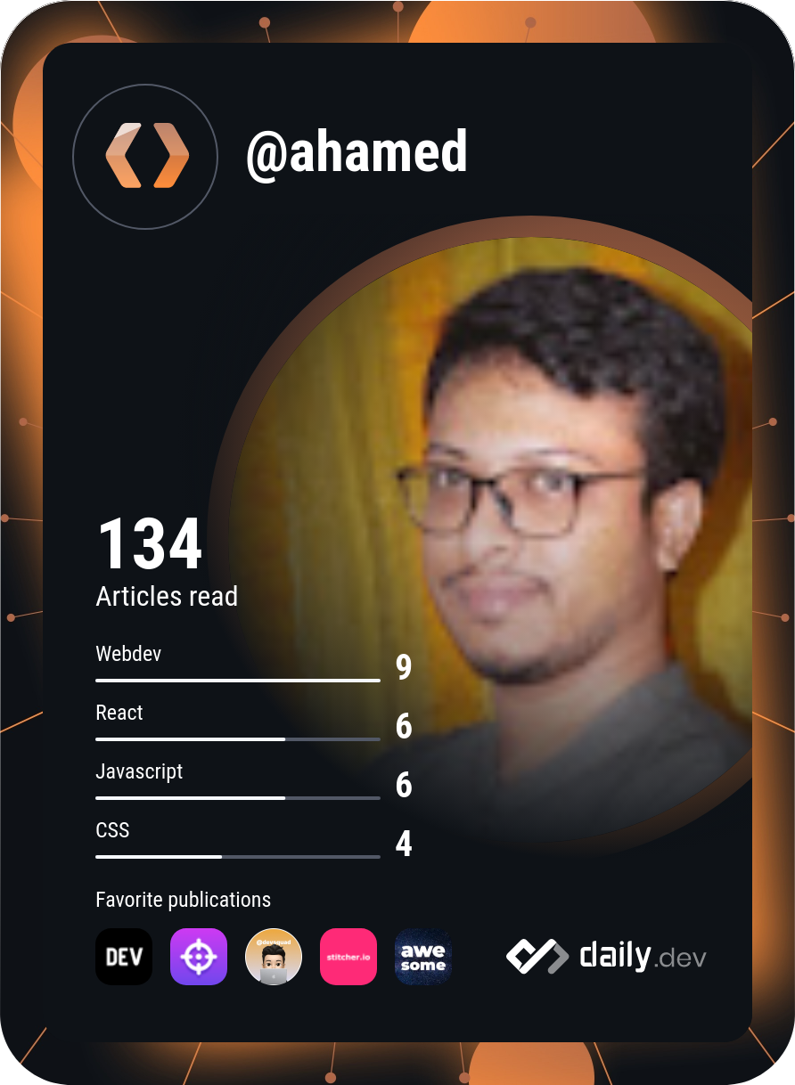 sajeeb ahamed's Dev Card