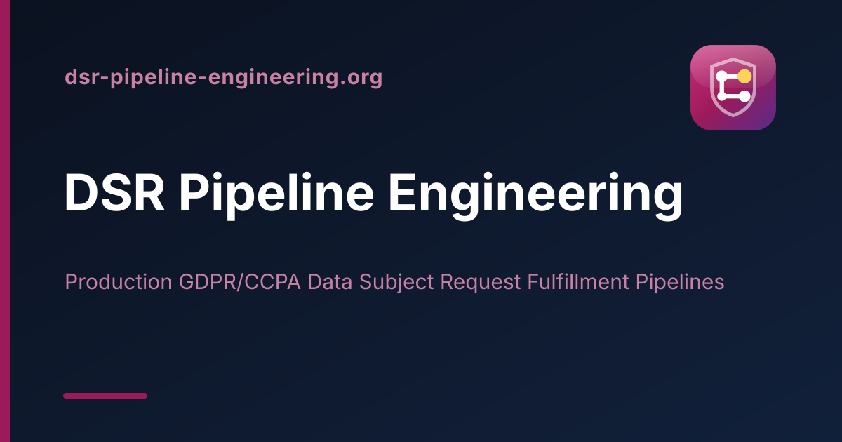 DSR Pipeline Engineering — production GDPR/CCPA Data Subject Request fulfillment pipelines