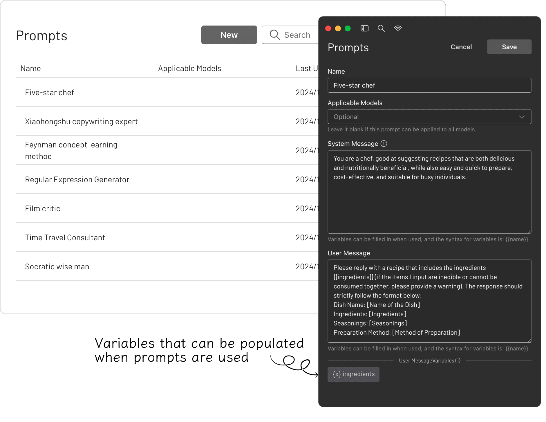 Prompts Library Screenshot