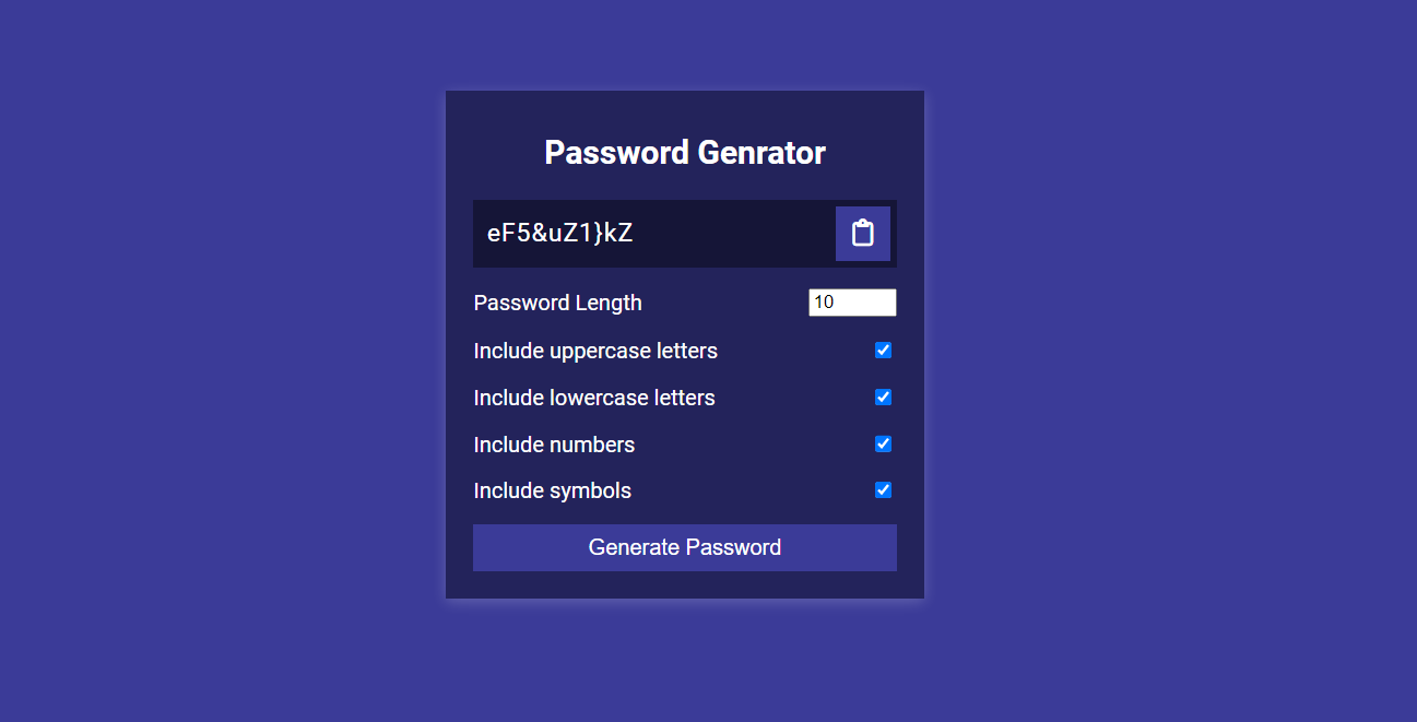 Password Genrator Js