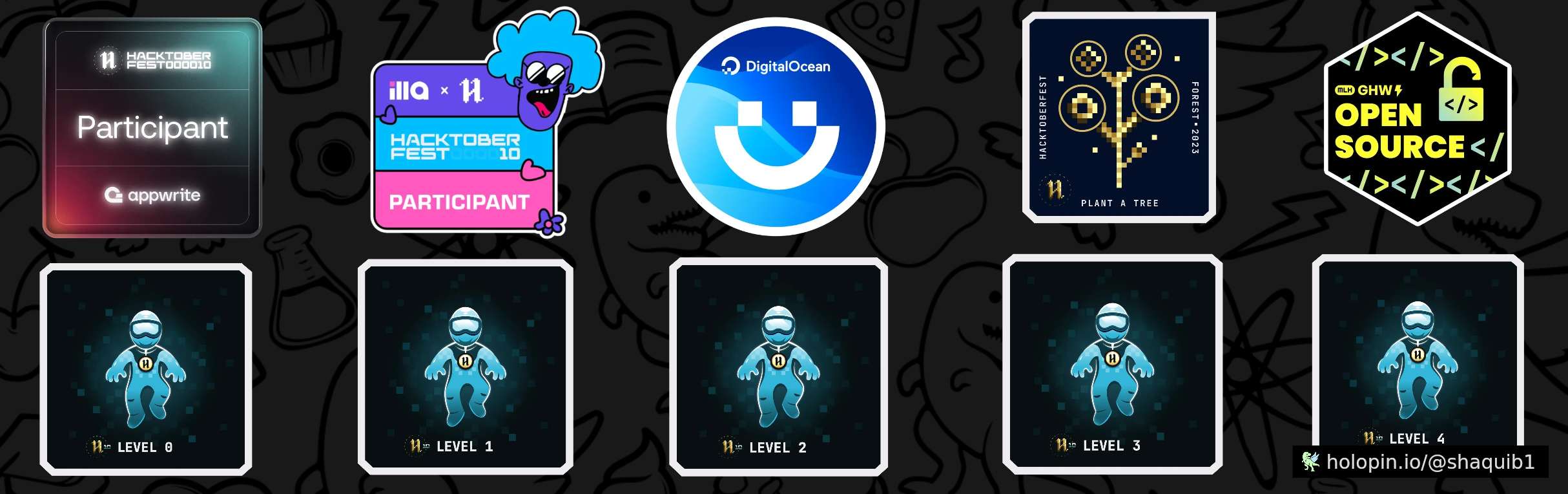 An image of @shaquib1's Holopin badges, which is a link to view their full Holopin profile