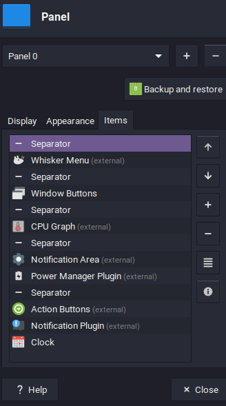 Panel Preferences