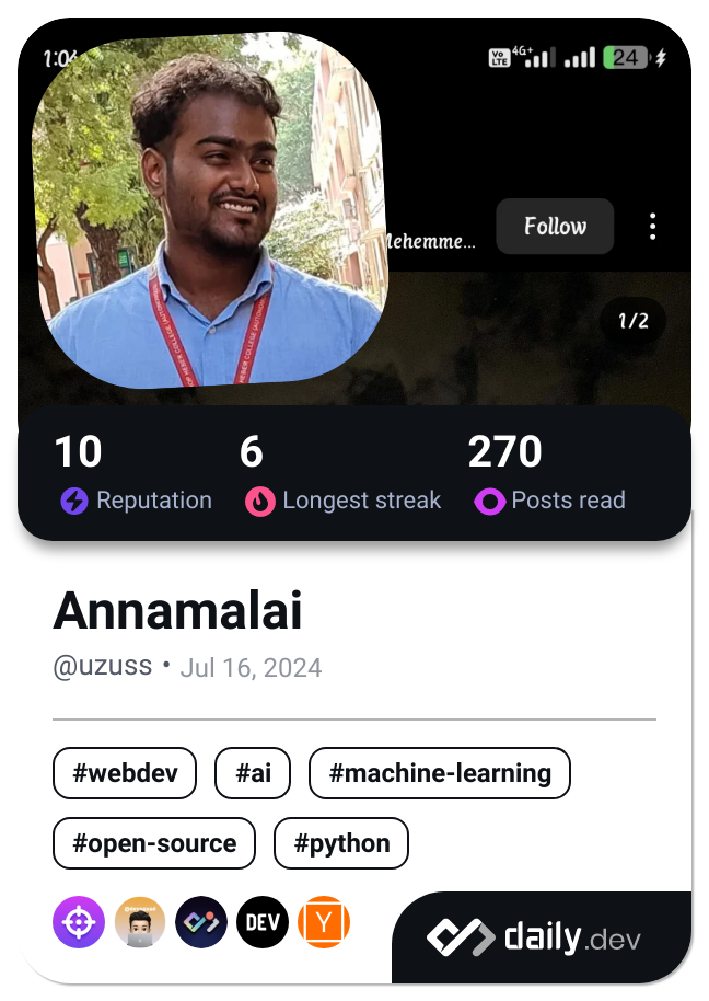 Annamalai's Dev Card