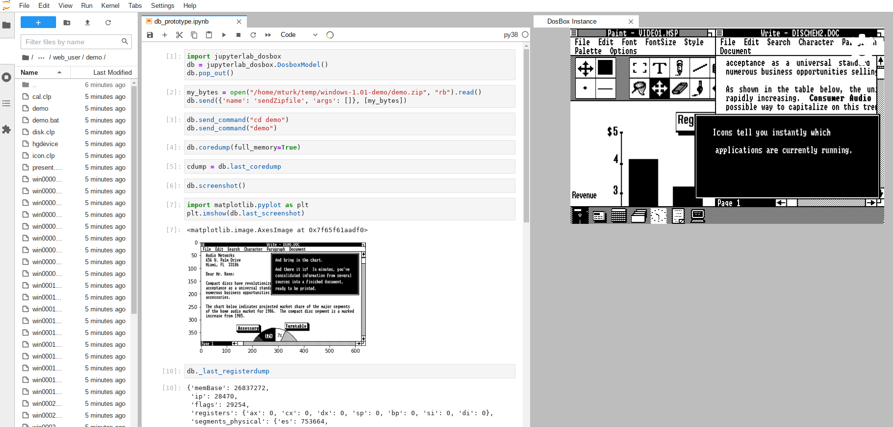 Dosbox in Jupyterlab