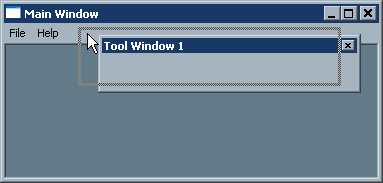 Toolbar window being dragged