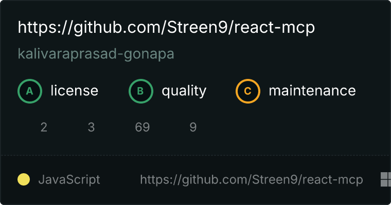 https://github.com/Streen9/react-mcp MCP server