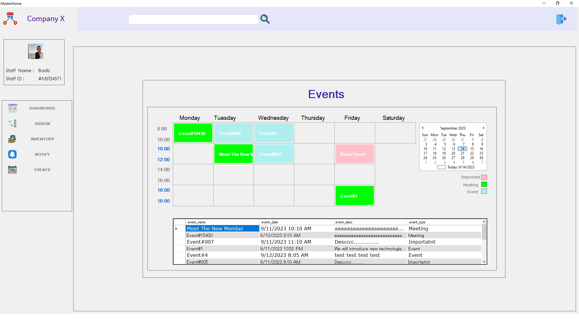 Event Calendar