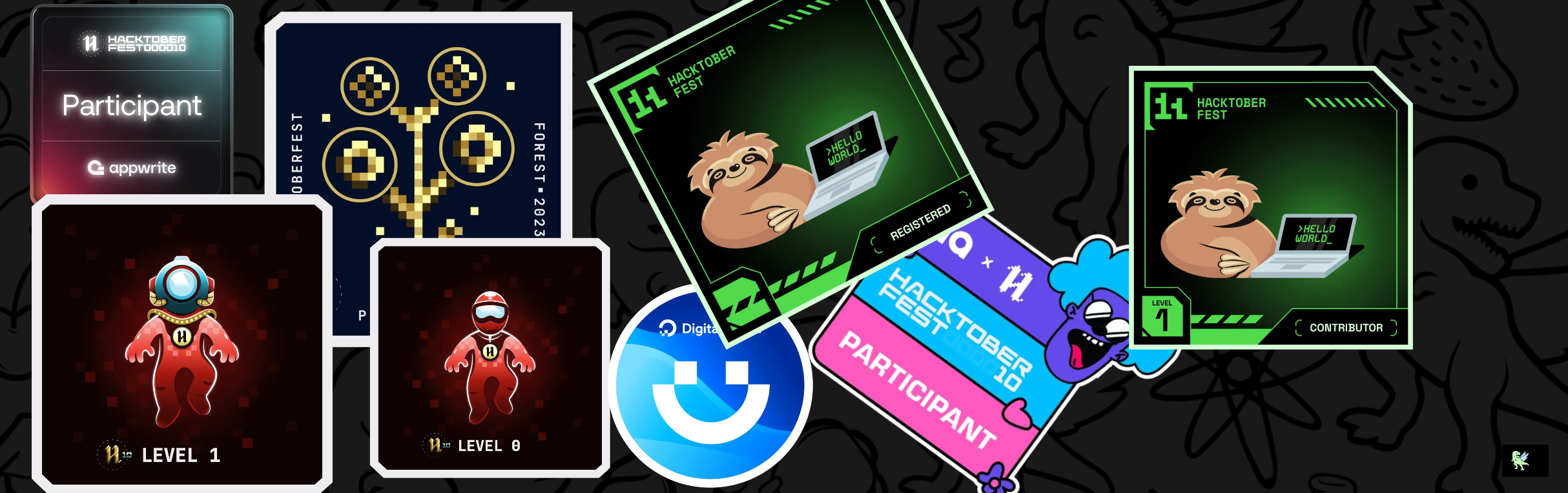 An image of @dadhichashish's Holopin badges, which is a link to view their full Holopin profile