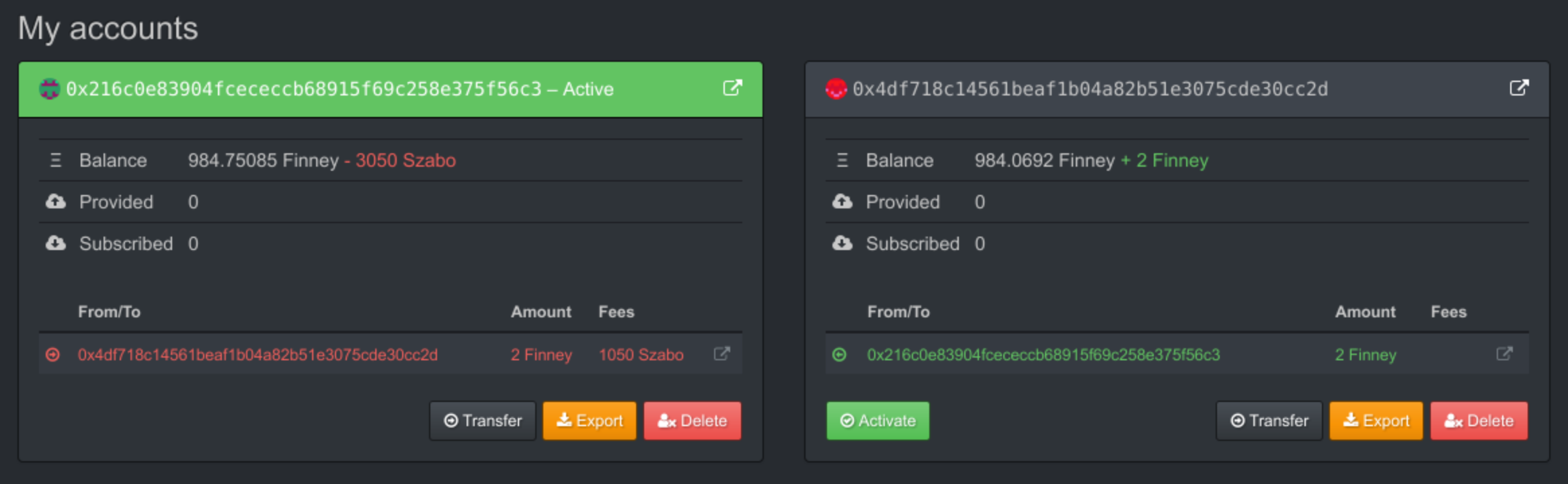 EtherAPIs transaction monitoring