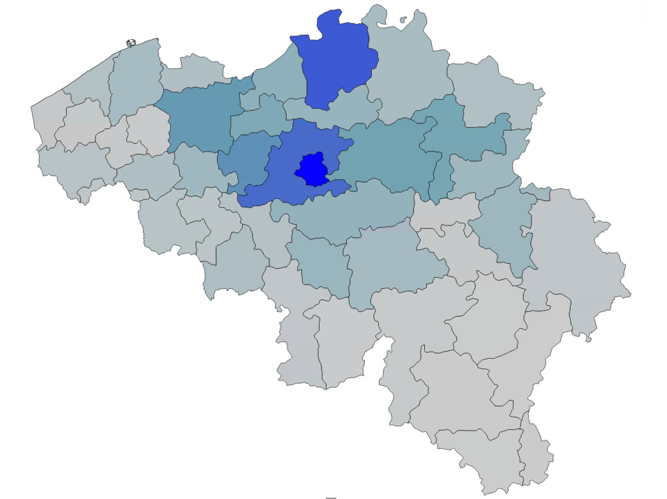 map of belgian arrondissements