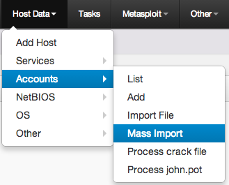 Import mass accounts