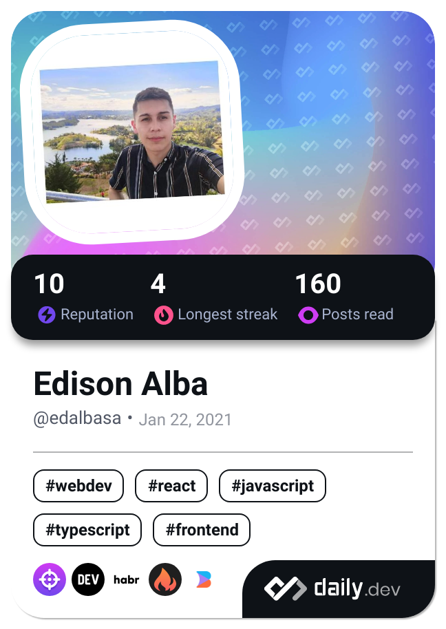 Edison Alba's Dev Card