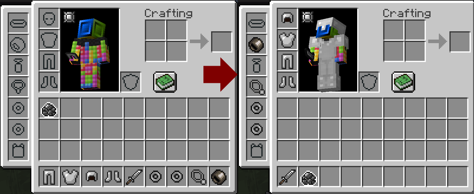 A picture showing an inventory with the starting kit