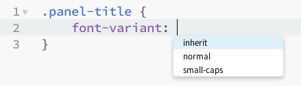 CSSCodeHints for font-variant