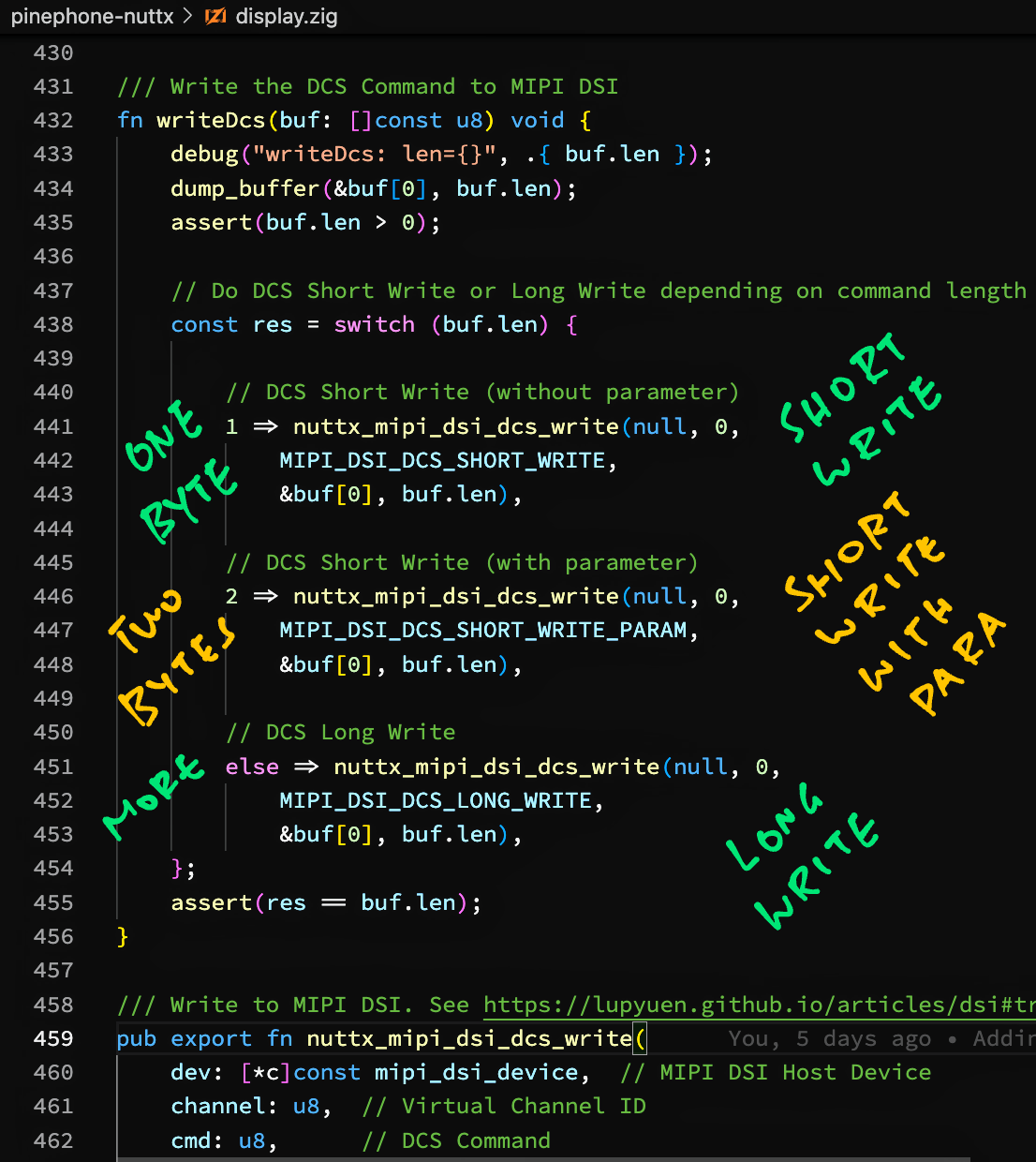 Writing a DCS Command to MIPI DSI