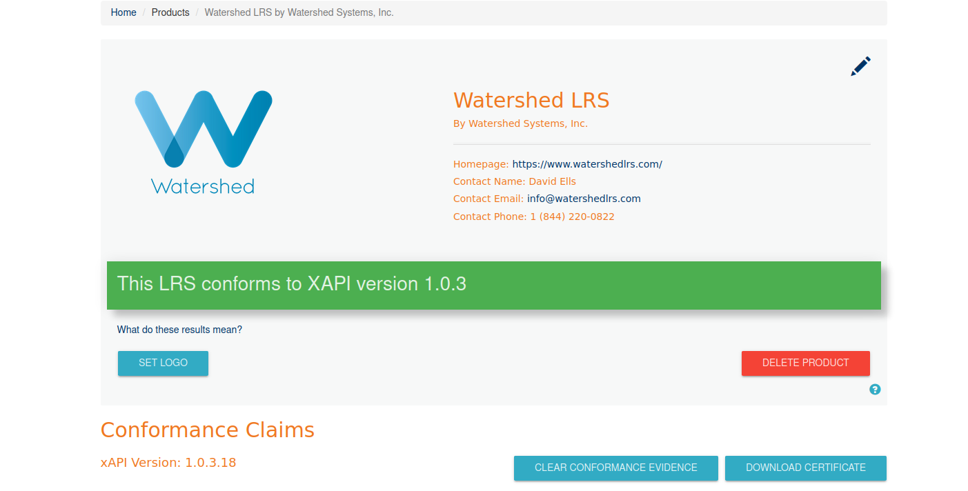 2.0 CTS page of the Watershed LRS