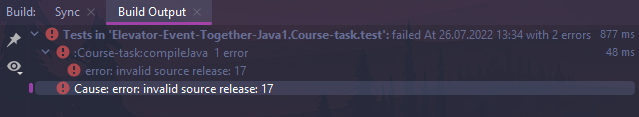 Cause: error: invalid source release: 17