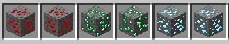 OSV ores on the right, vanilla ores on the left