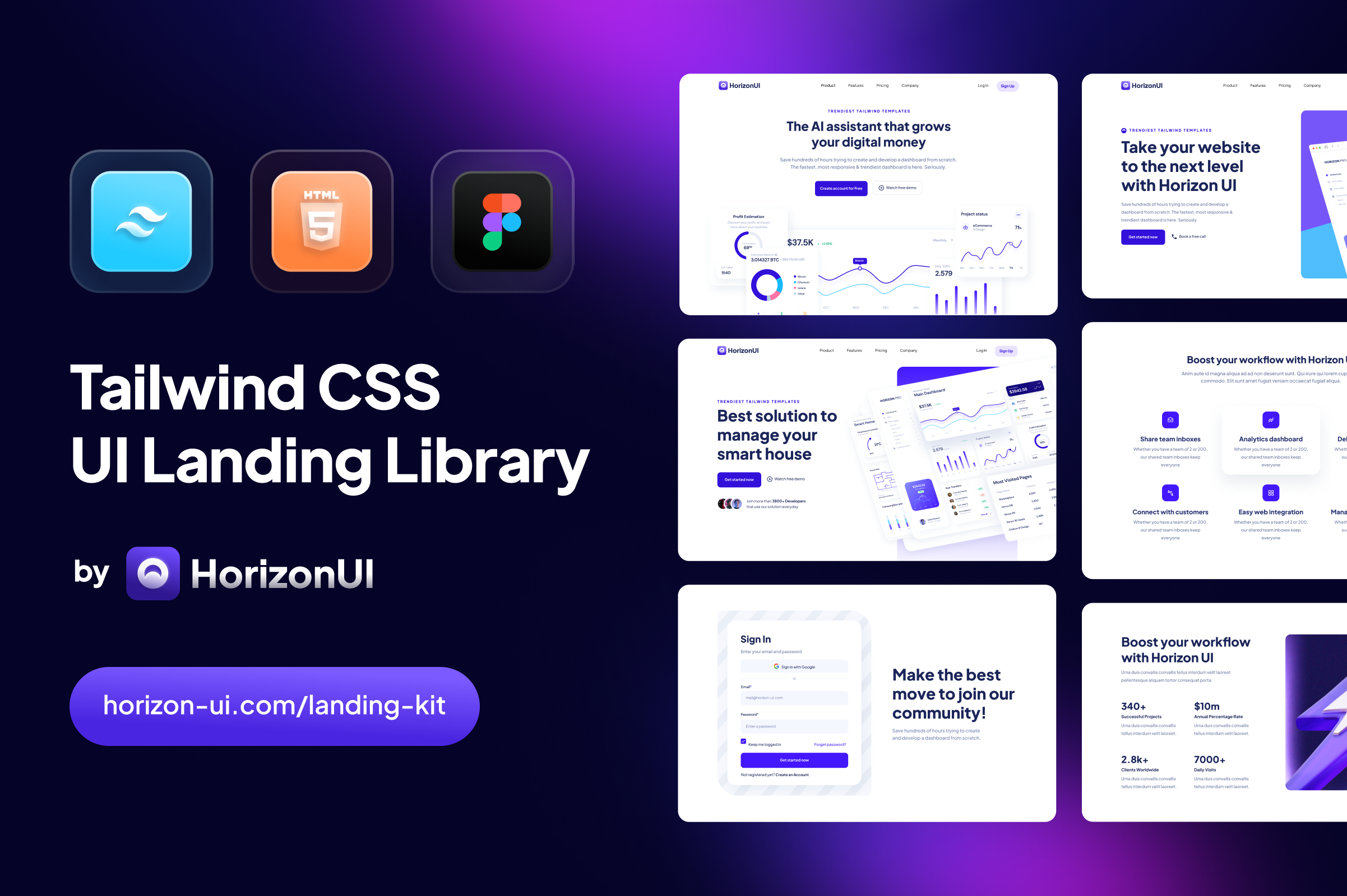 Horizon UI Tailwind CSS Landing Library