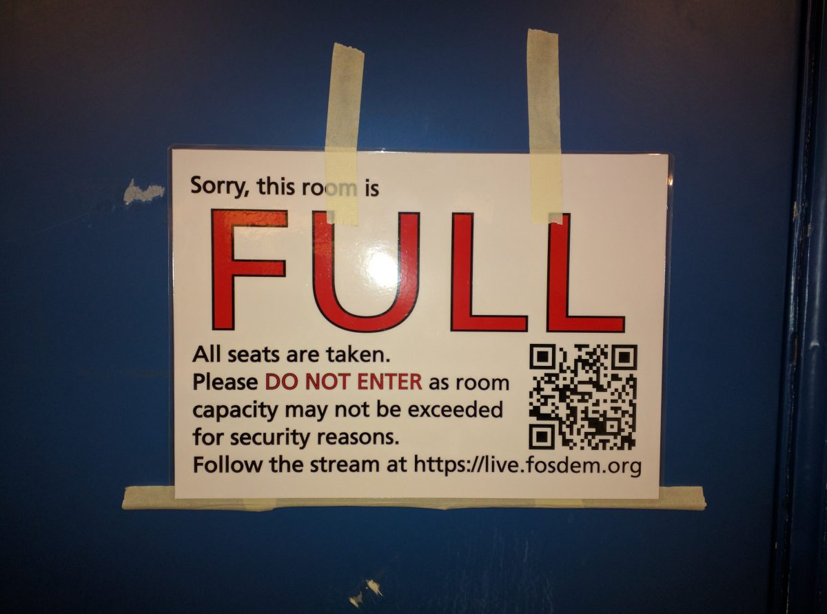 a FOSDEM FULL sign