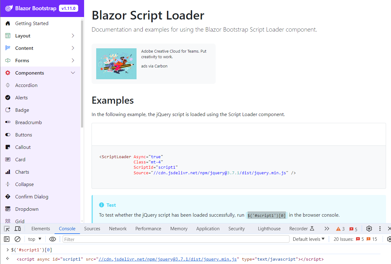 Blazor Bootstrap - Script Loader