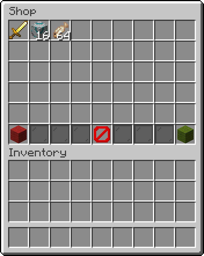 The shop gui as produced by the code snippet below