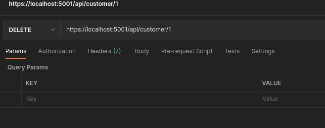 Postman DELETE
