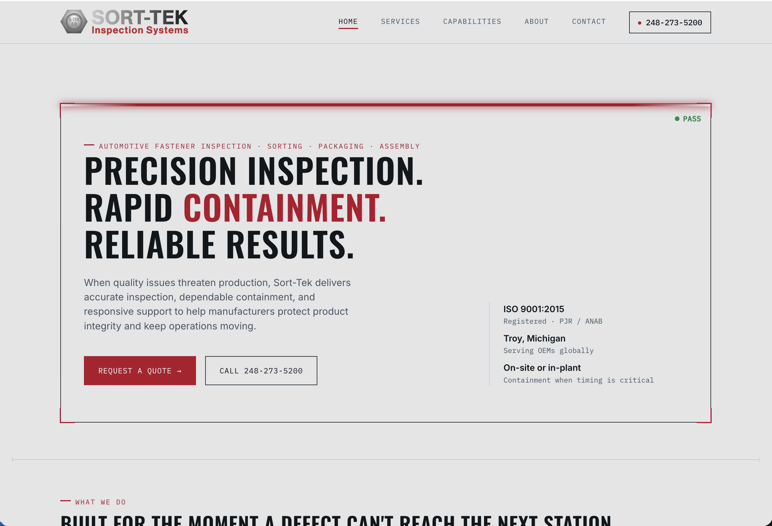 Sort-Tek Inspection Systems website