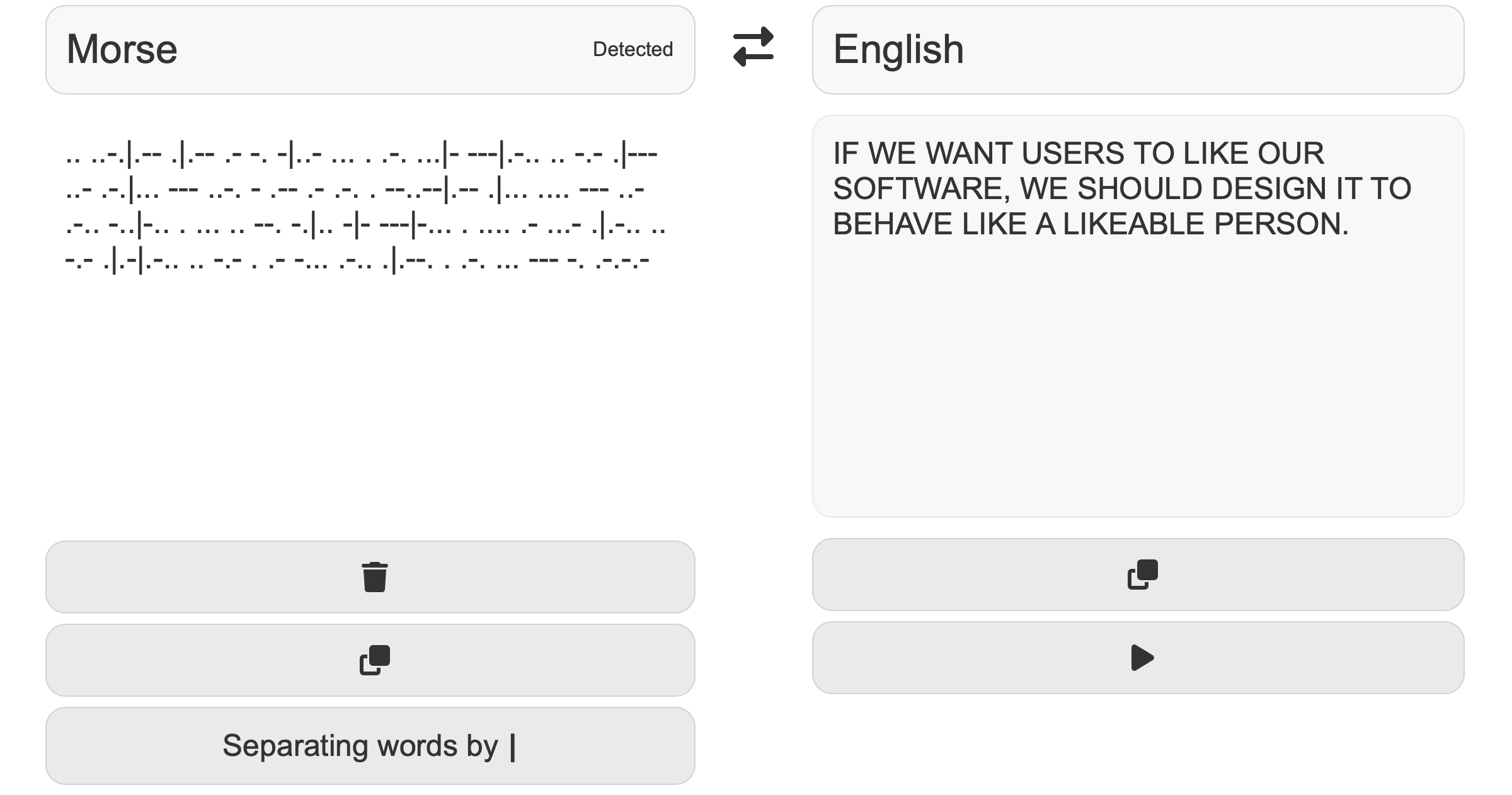 Translating Morse to English Text