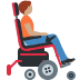 Person in motorized wheelchair facing right: medium skin tone